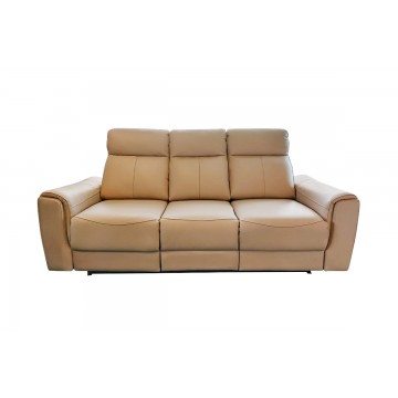 Mia 3 Seater Leather and Fabric Recliner